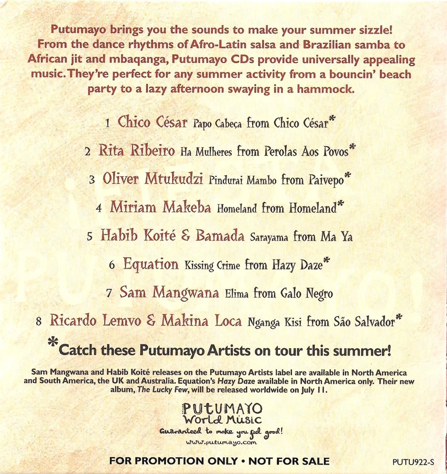 CD - FIESTA PUTUMAYO , Afro-Latin , Salsa , Brazilian Samba - Bild 2 von 3