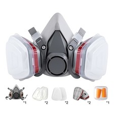 Reusable Construction Industrial Half Face Respirator Mask Filter Cartridge 6200