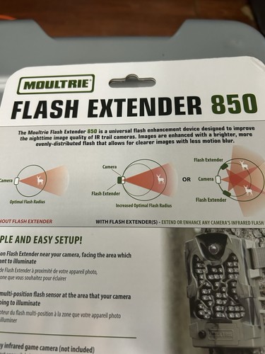 (2) Moultrie Flash Extender 850 Low-Glow Infrarot erweitert Blitzreichweite ohne Kamera - Bild 6 von 7