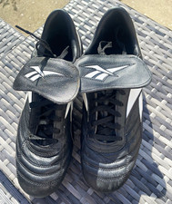 Reebok Italy Football Boots Black White Blue Changeable Studs UK 9