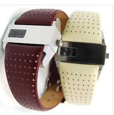 RARE Tokyobay Neptune Watch 2008 Perforated Cream Leather Band Retro EUC