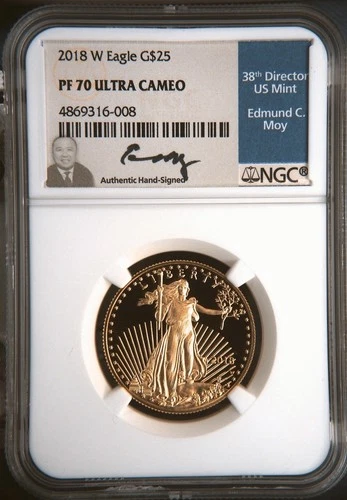 2018 W Gold Eagle 1/2 oz NGC PF70 Ultra Cameo Edmund Moy