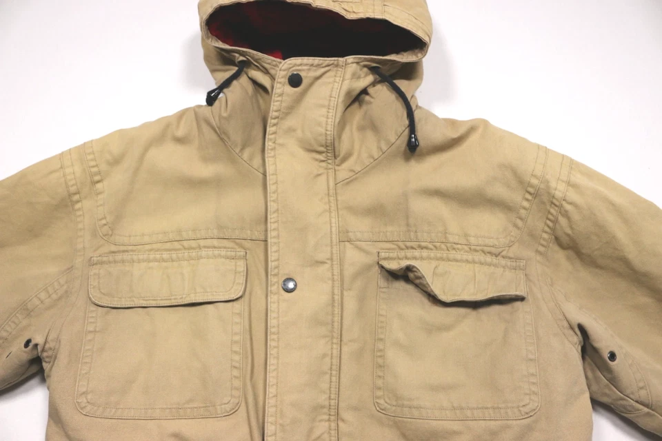 Chaqueta de Trabajo de Lona St. Johns Bay De Colección Acolchada Forrada de Vellón M Bolsillos de Carga Altos Foto 4 de 4