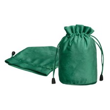 2Pcs Drawstring Dice Bag, Soft Velvet Storage Small Pouch Bag, Green