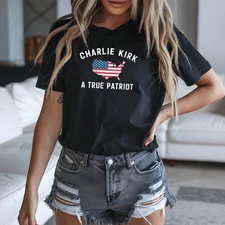 Charlie Kirk Unisex Comfort T-Shirt USA Flag Map Graphic Tee