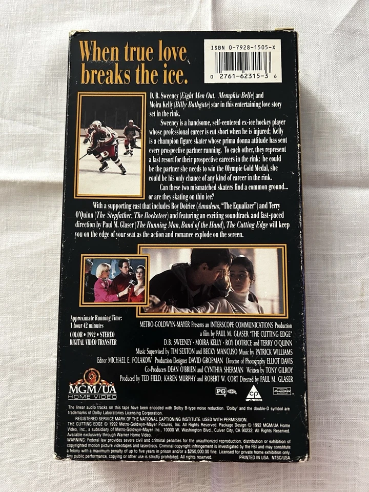 The Cutting Edge VHS Comedy Romance Drama 1992 PG Moira Kelly DB Sweeney Tested - Image 2 of 3