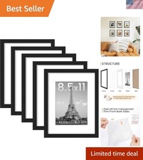 Set of 5 Black 8.5x11 Wall Gallery Photo Frames