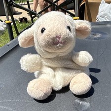 Aurora Palm Pals White  Beige Lamb Plush Small 6-14 in, Soft, Ages 3-7