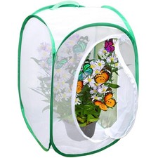 SunGrow Foldable Butterfly Habitat, 24" Butterfly Cage for Caterpillars, Crea