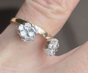 14k yellow gold ring wrap enhancer guard 0.75ctw natural diamonds sz 7. Weighs4g