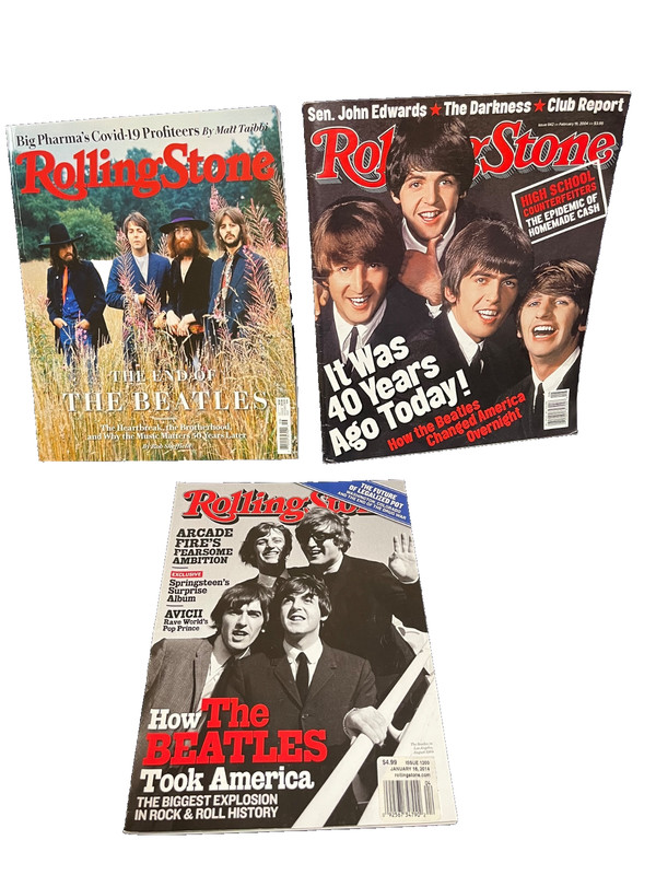 Lot of (3) The Beatles Rolling Stone Magazines Conquering America & Breaking Up