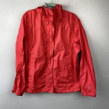 LL Bean Jacket Womens XL Red TEK Shell Hooded Waterproof Lightweight Outdoors