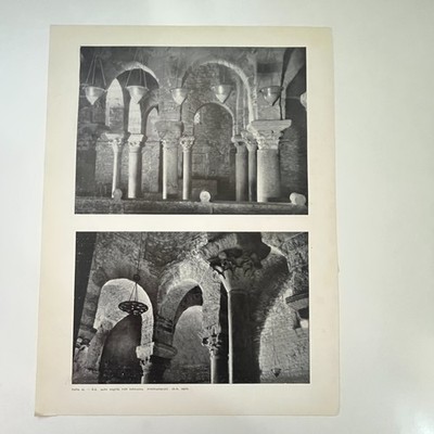 Sant Miquel Von Tarhassa Innenansiciit 1937 Catalan Art Book Plate Print TV43-3