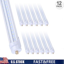 12 Pack 8FT Led Tube Light Bulbs ,FA8 Led Shop Light 65W T8 T12 Single Pin 5000K