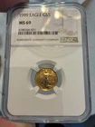 1999 American Eagle $5 Gold Coin NGC MS 69 1/10 oz .9167 Fine U.S. Mint