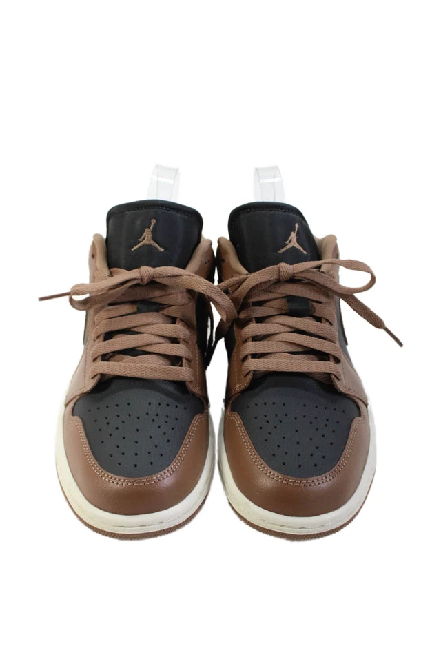 Nike Womens Lace Up Leather Air Jordan 1 Low Sneakers Archaeo Brown Size 8.5 - Image 2 of 4