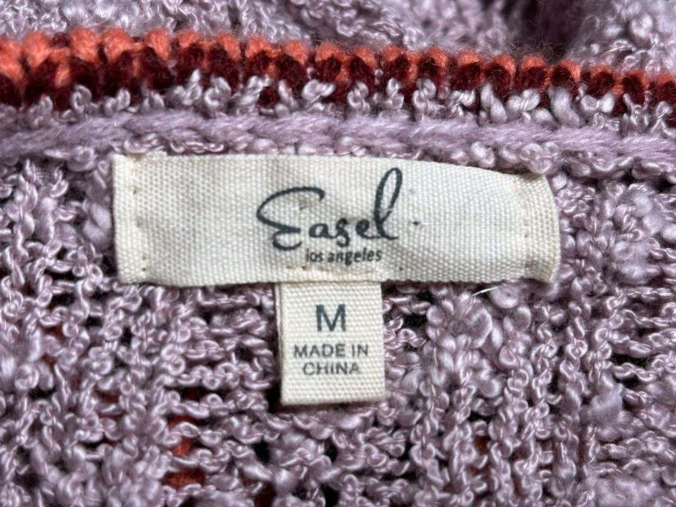 Suéter feminino EASEL Los Angeles data café malha desleixada tamanho M rosa multicolorido - Imagem 3 de 4