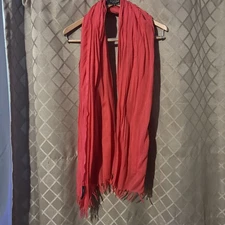 Banana Republic Cotton  Scarf Shaw Wrap Fringe Elevated Basic Salmon
