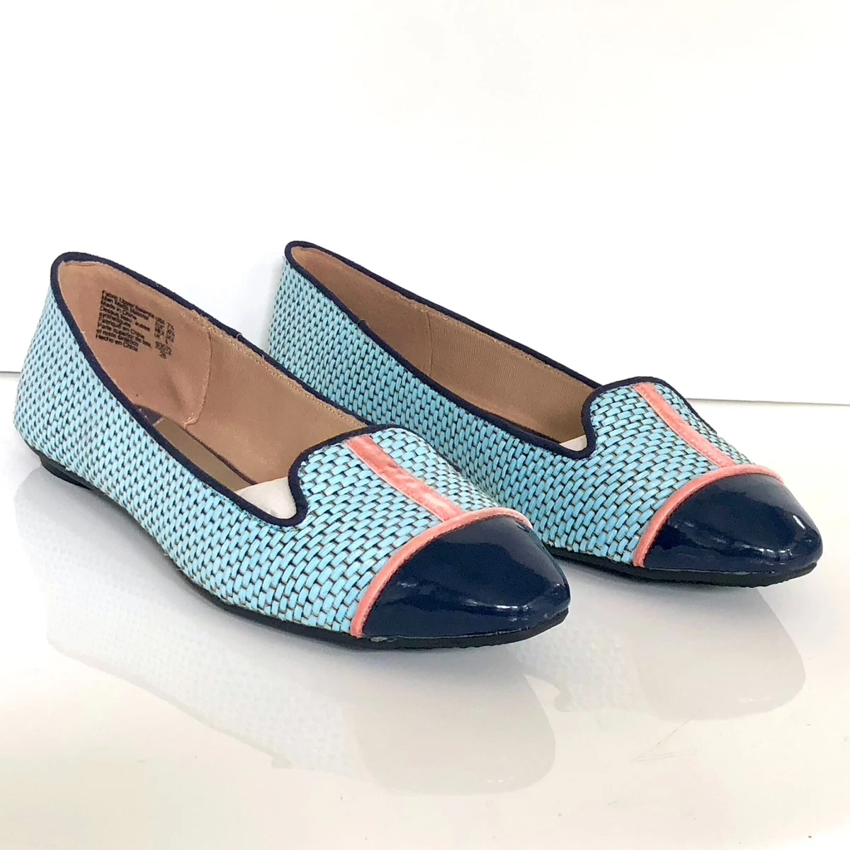 NWT Isabel Toledo Payless Blue Basketweave Flats Loafers Women