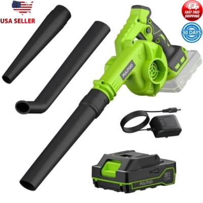Cordless Leaf Blower 120MPH 20V Lightweight Turbo Engine 2 Batteries & Charger
