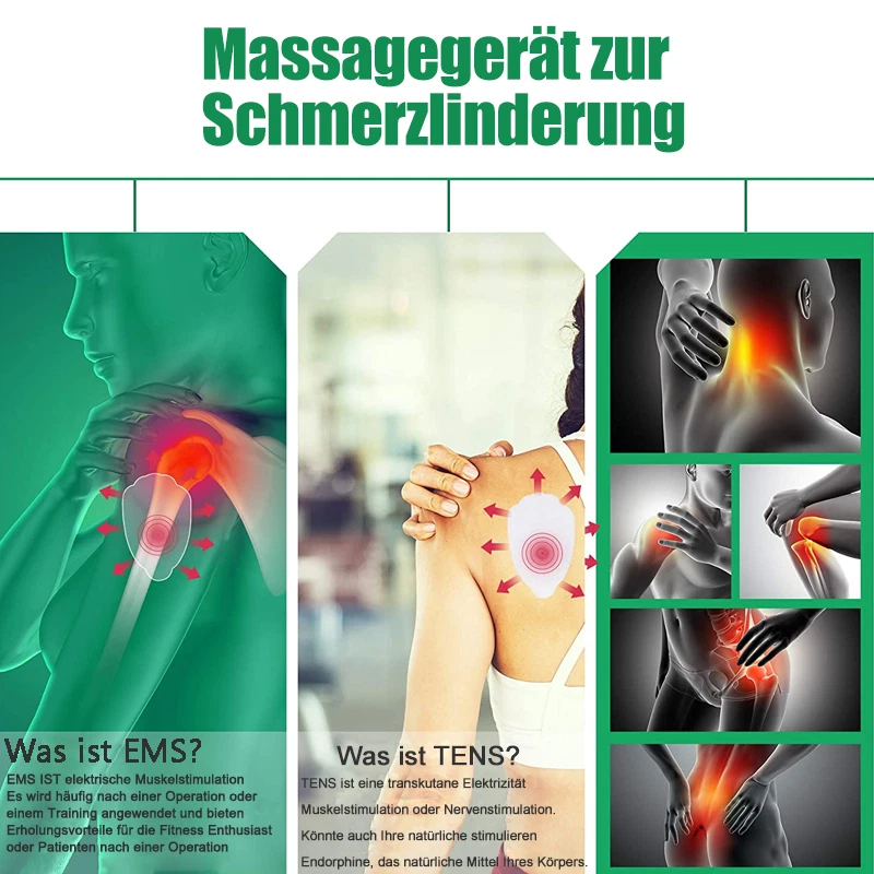 TENS-Gerät EMS Pulsmassagegerät Elektrische Muskelstimulation Schmerzlinderung - Bild 3 von 4