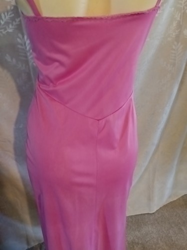 Perfectly Pink Slip Dress Hand Beaded Embellished Bodice Medium Pink 32-34 Bust - Picture 9 of 14