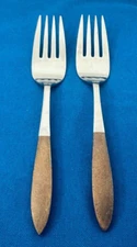 Ekco EKS10 Stainless Eterna Rosewood Hdl Pointed Tip - Set of 2 Serving Forks