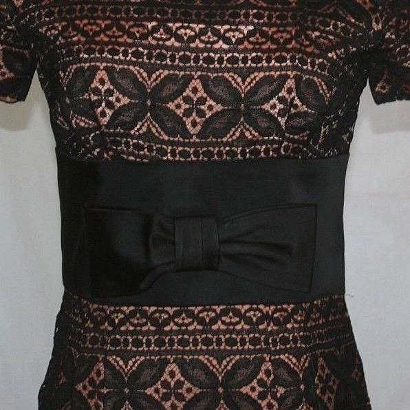 Vestido Vaina Vintage Encaje Negro Talla XS 4 6 Fiesta Cóctel Rockabilly Años 50 60 Foto 4 de 4