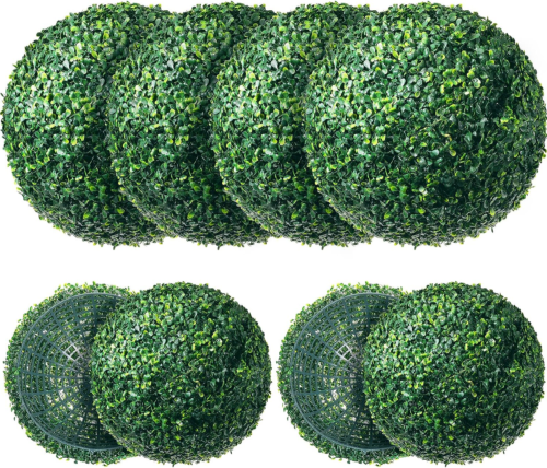4 bolas topiarias redondas de madera de boj grandes para plantas artificiales de 18,9 pulgadas para exteriores - Imagen 1 de 7