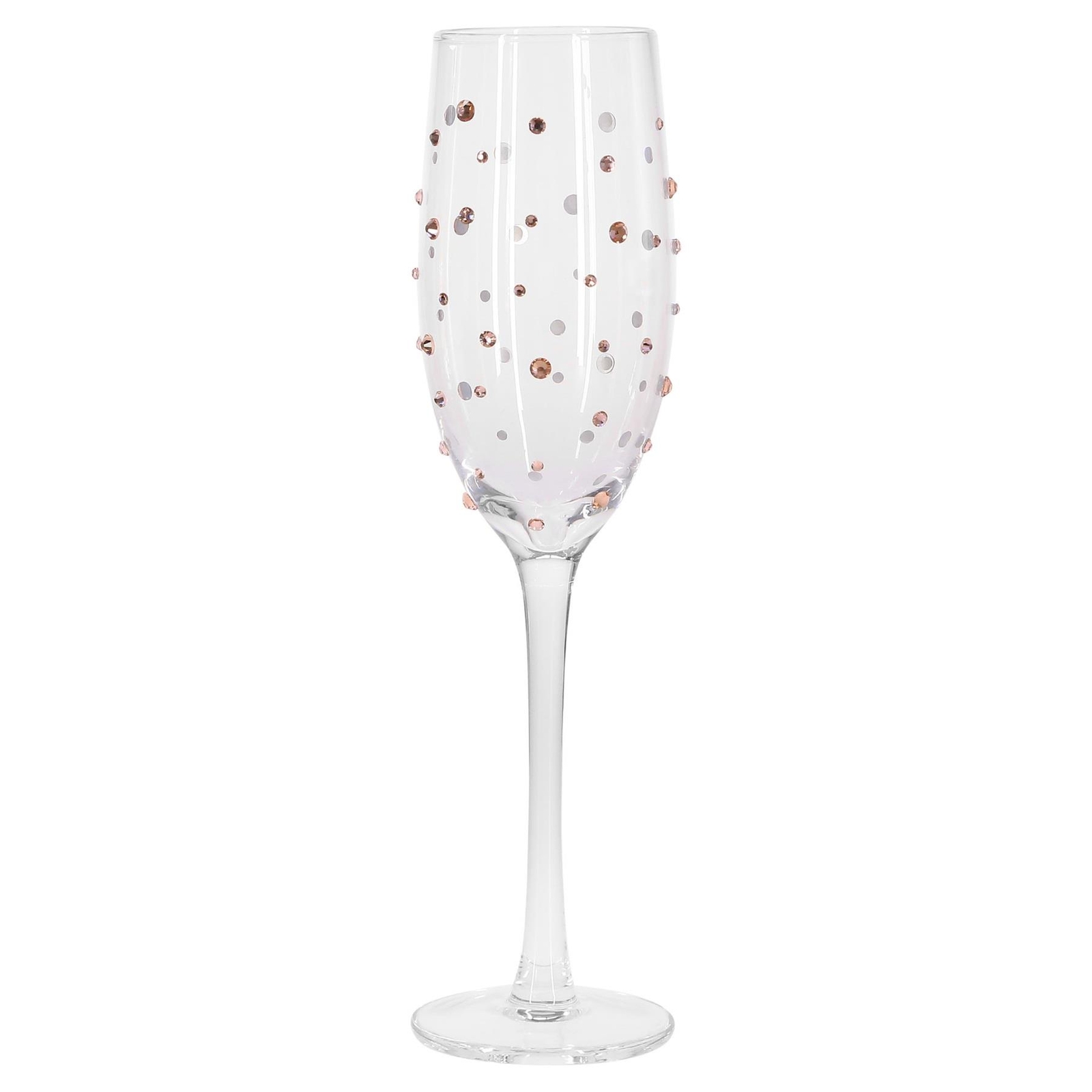 Champagne Flute Glass Party Sparkle Empress Peach Diamante Gem Celebration Gift