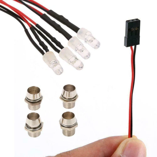 3-Set 1/10 1/8 Upgrade 4 LED Light Headlight Taillight 5mm For HSP RC Cars HOT - Picture 7 of 10