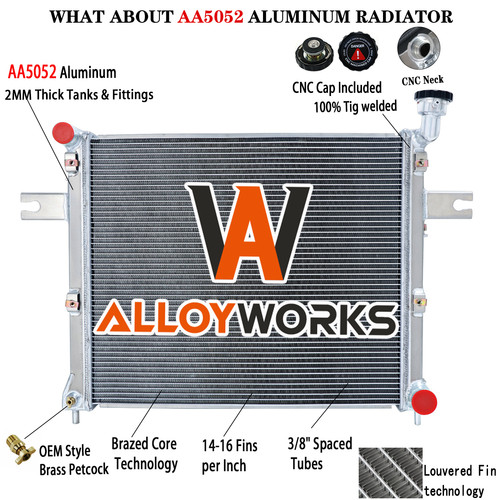 4 Row Aluminium Radiator For 05-10 Jeep Commander Grand Cherokee 3.7L 4.7L 6.1L
