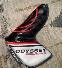 ODYSSEY WORKS BLADE PUTTER HEADCOVER. Silver  Red W/Magnetic Closure. 9/10