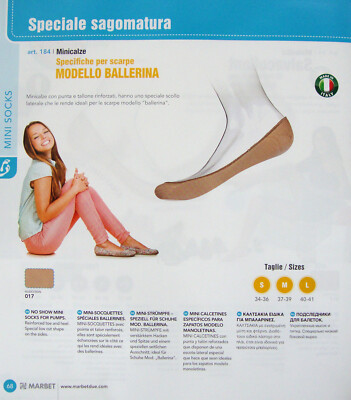 BABETTE BALLERINA calzino calzini MARBET 184 NUDO TAGLIE S