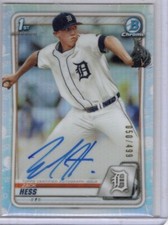 2020 Bowman Chrome Zack Hess Prospect Refractor Auto 50/499 #CPA-ZH Tigers