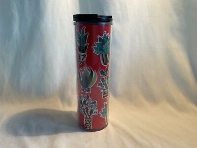 Christmas Starbucks Cactus Holiday Tumbler Coffee Mug 16oz Red Sealing Twist Lid