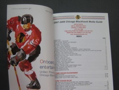 2007-08 Chicago Blackhawks NHL Media Guide - Picture 2 of 5
