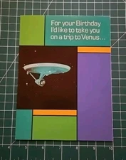 1x Star Trek Happy Birthday Greeting Card 1976 Random House Enterprise 