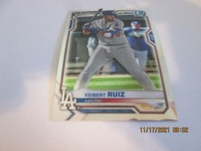 KEIBERT RUIZ 2021 BOWMAN CHROME ROOKIE CARD #70. rookie card picture