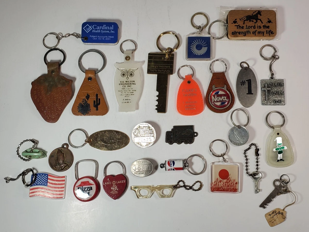 Old Rare Vintage Junk Drawer Keychain Lot Knickknacks Pizza Hut