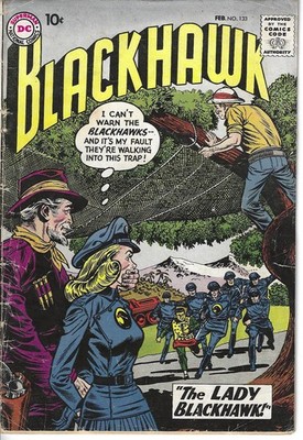 Blackhawk #133 1st App. Lady Blackhawk Silver Age Key Issue DC Comic 1959 GD