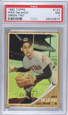 1962 Topps Mike de la Hoz (Green Tint) #123 PSA 7 2d2
