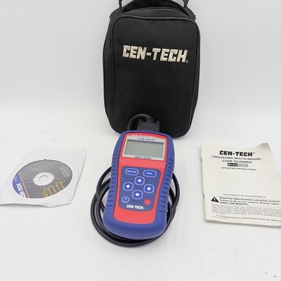 CEN-TECH 99722 OBDII/EOBD MULTILINGUAL Code Scanner Reader w/ Case Manual CD