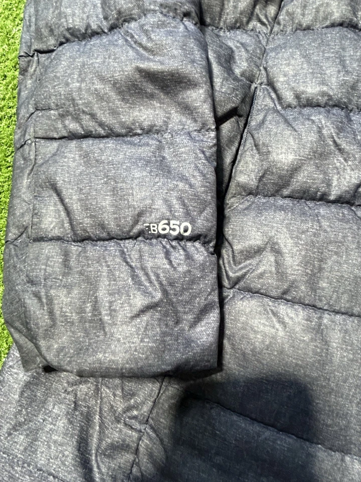 EDDIE BAUER EB650 DOWN Womens Medium Navy Full Zip Hooded Puffer Parka Jacket - Image 2 of 4