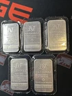 (5) Bar Lot Vintage 1 Troy Oz .999 Fine Silver National Refiners 81/82/86/87/88
