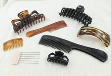 Vintage Hair Claws, Pick, Combs and Side Comb Lot of 8 Items