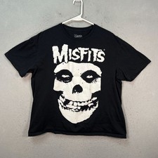 Misfits Graphic Skull T-Shirt Mens Size XL Black Cotton Band Tee