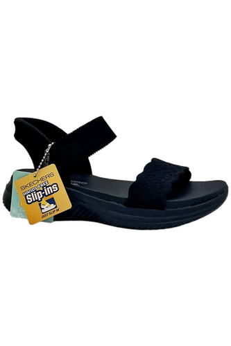 Skechers Slip Ins Ultra-Flex Knit Sandals Feelin' Pretty Black