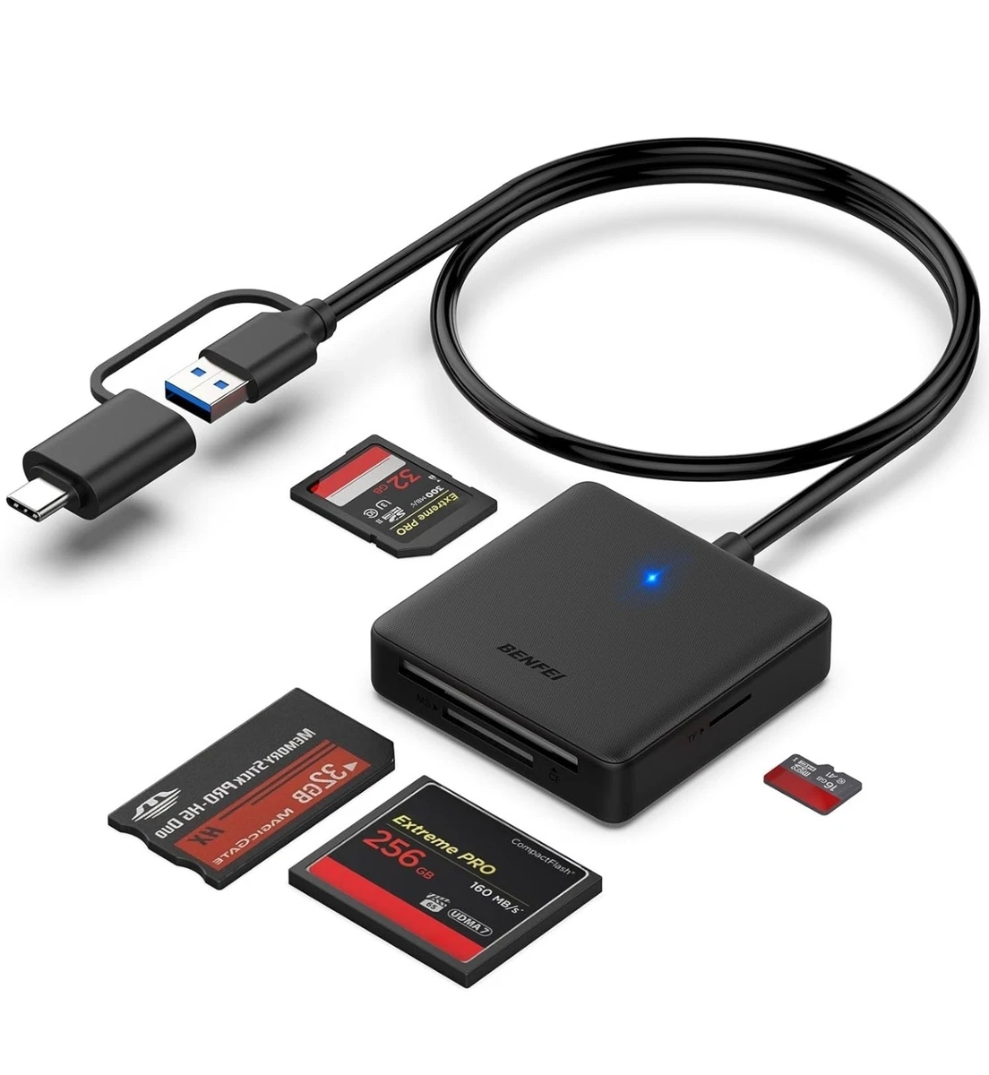 UGREEN USB C Lettore Schede SD TF CF S Card Reader 4 in 1 Tipo C Adattatore per Scheda di