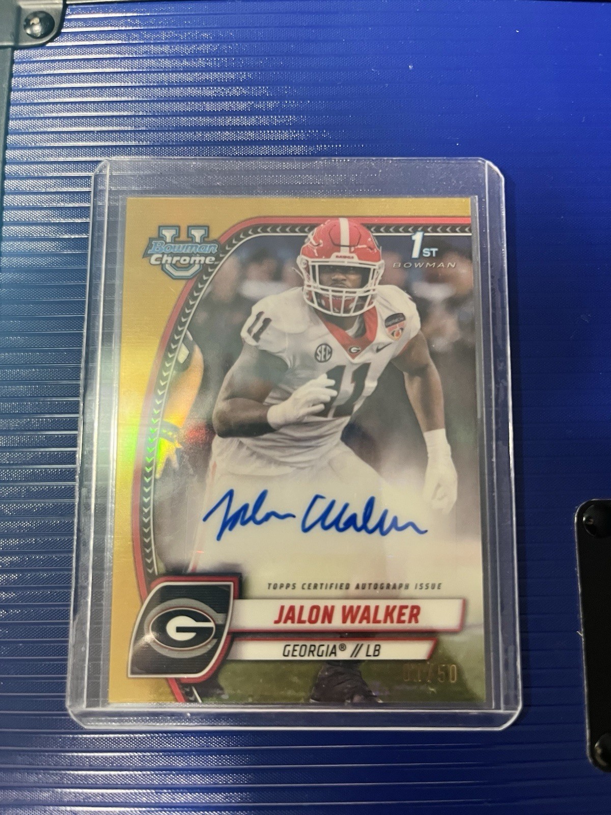 2024 Bowman Chrome University Jalon Walker gold AUTO PA-JWA #/50